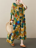 Namcoverse Oversized Summer Casual Loose Polka Dot Printed Linen Maxi Dress