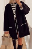 namcoverse Hit Color Patchwork Feminine Pocket Coat