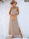 Namcoverse Elegant One Shoulder Party Maxi Dress