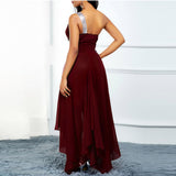 Namcoverse Sexy Slash Collar Fashion Elegant Party Retro Sequins Casual Loose Maxi Dress