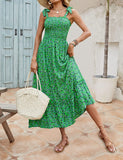 Namcoverse Women's Summer Flower Print Retro Boho Casual Party Maxi Dress