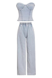 namcoverse Denim Girly Bandeau Pant Suit