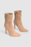 namcoverse Suede Pointed Toe Stiletto Mid-Calf Boots