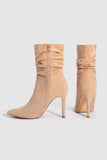 namcoverse Suede Pointed Toe Stiletto Mid-Calf Boots