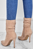 namcoverse Suede Pointed Toe Stiletto Mid-Calf Boots