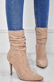 namcoverse Suede Pointed Toe Stiletto Mid-Calf Boots