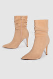 namcoverse Suede Pointed Toe Stiletto Mid-Calf Boots