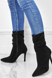 namcoverse Suede Pointed Toe Stiletto Mid-Calf Boots