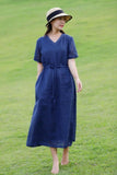 namcoverse Blue Ramie Dress