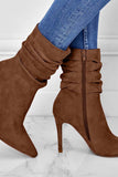 namcoverse Suede Pointed Toe Stiletto Mid-Calf Boots