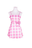 namcoverse Barbie Pink Plaid Mini Dress