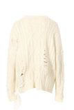 namcoverse Beige Twist Ruffled Hole Sweater