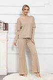 namcoverse Solid Color Long Sleeve Casual Set