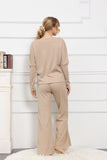 namcoverse Solid Color Long Sleeve Casual Set