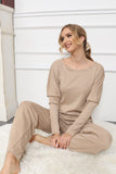 namcoverse Solid Color Long Sleeve Casual Set