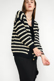 namcoverse Black Striped Knitted Cardigan