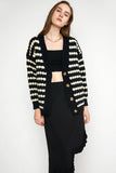 namcoverse Black Striped Knitted Cardigan