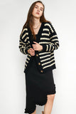 namcoverse Black Striped Knitted Cardigan