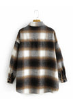 namcoverse Plaid Lapel Pocket Long Sleeve Shacket