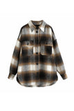 namcoverse Plaid Lapel Pocket Long Sleeve Shacket