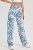 namcoverse Blue Wavy Straight-leg Jeans