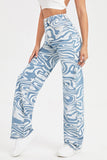 namcoverse Blue Wavy Straight-leg Jeans