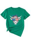 namcoverse Bull Star Flag Print T-shirt