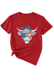 namcoverse Bull Star Flag Print T-shirt