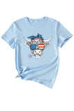 namcoverse Bull Star Flag Print T-shirt