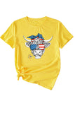 namcoverse Bull Star Flag Print T-shirt