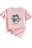 namcoverse Bull Star Flag Print T-shirt