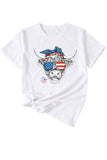 namcoverse Bull Star Flag Print T-shirt