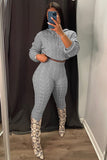 namcoverse Cable Knit Hooded Sweater Pants Suits