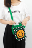 namcoverse Cartoon Smiley Knitted One-Shoulder Bag