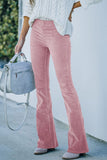 namcoverse Casual Solid Color Flare Pants