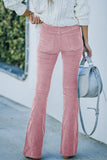 namcoverse Casual Solid Color Flare Pants