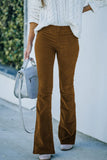 namcoverse Casual Solid Color Flare Pants
