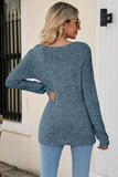 namcoverse Casual Square Neck Ribbed Sweater