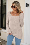 namcoverse Casual Square Neck Ribbed Sweater