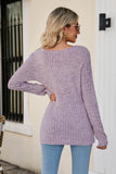 namcoverse Casual Square Neck Ribbed Sweater