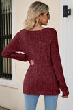 namcoverse Casual Square Neck Ribbed Sweater