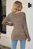 namcoverse Casual Square Neck Ribbed Sweater