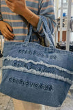 namcoverse Gentle Woman Distressed Denim Tote