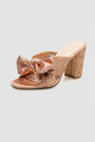 namcoverse Champagne Gold Bow Heel Sandals