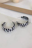 namcoverse Checkerboard Half Ring Earrings