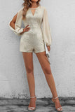 namcoverse Chiffon Slit Sleeve Sequins Rompers