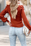 namcoverse Ruffled Shoulder Crew Neck Sweater