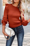 namcoverse Ruffled Shoulder Crew Neck Sweater