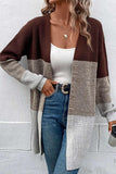 namcoverse Color Contrast Long Open Front Cardigan