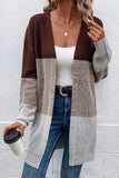 namcoverse Color Contrast Long Open Front Cardigan